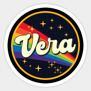 Vera // Rainbow In Space Vintage Style Sticker